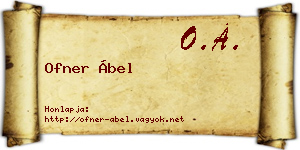 Ofner Ábel névjegykártya
